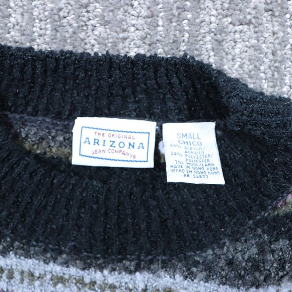 The Original Arizona Jean Company Womens Sweater Small Black Striped Cottagecore - Picture 2 of 2